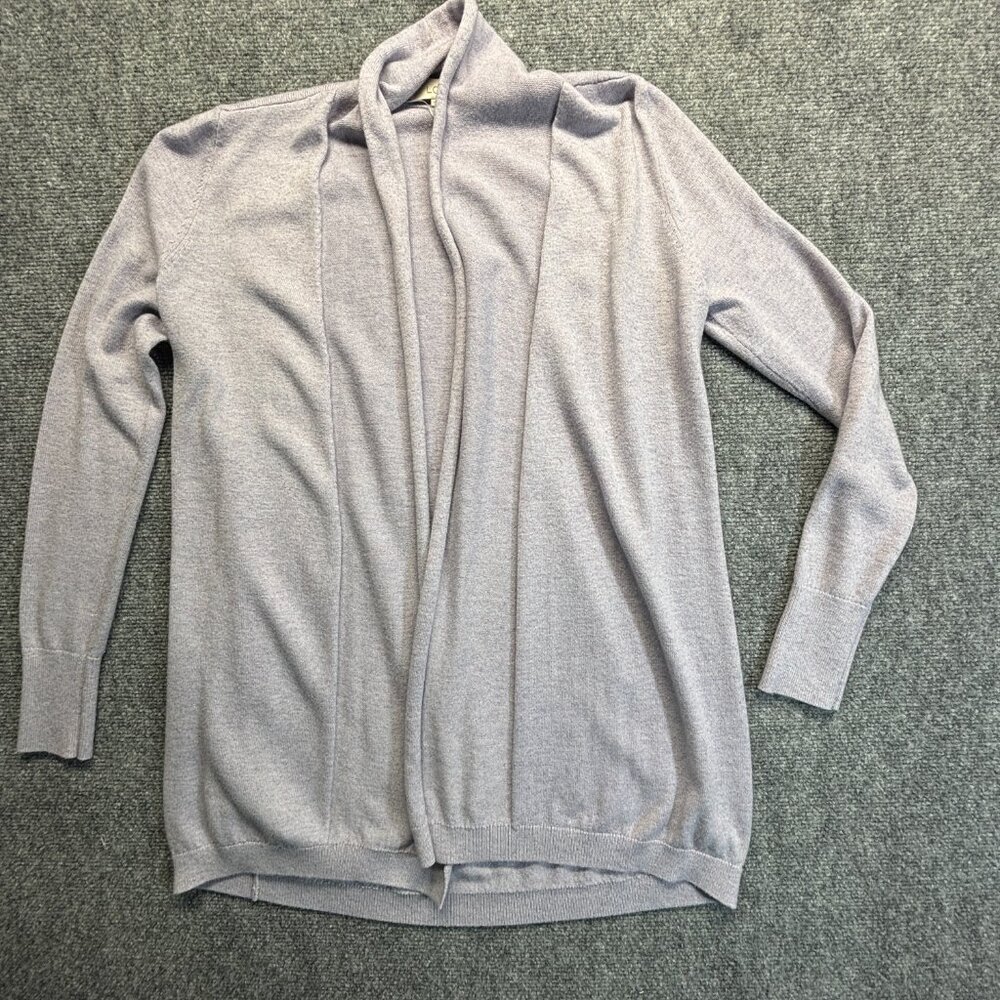 LOFT XS Gray Open Front Wrap Cardigan Sweater Lightweight Knit
